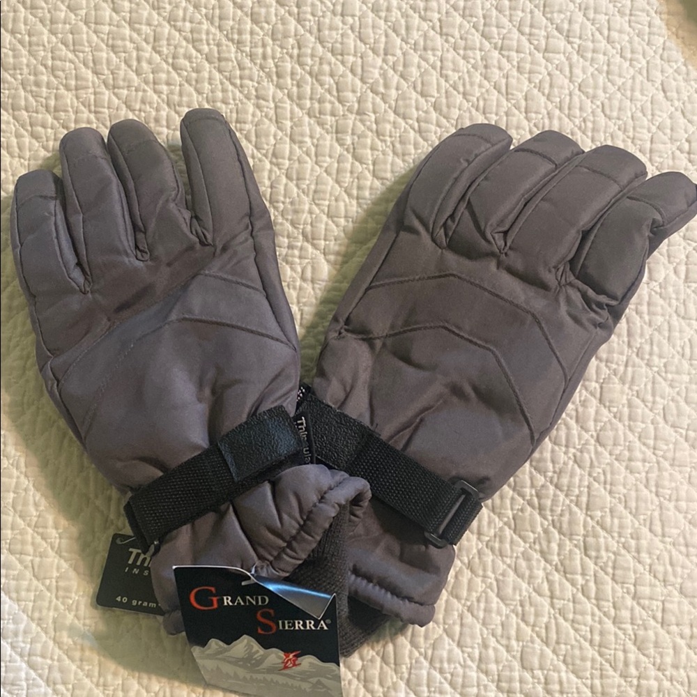 Mens Grand Sierra Gray Winter Gloves size XL
